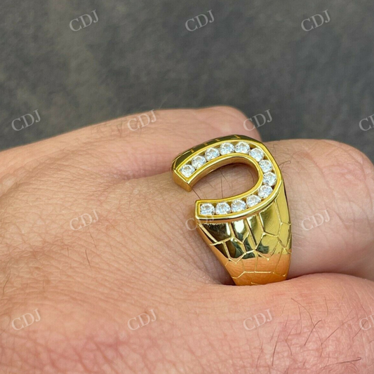 Ice Lucky Horseshoe Diamond Ring  customdiamjewel   