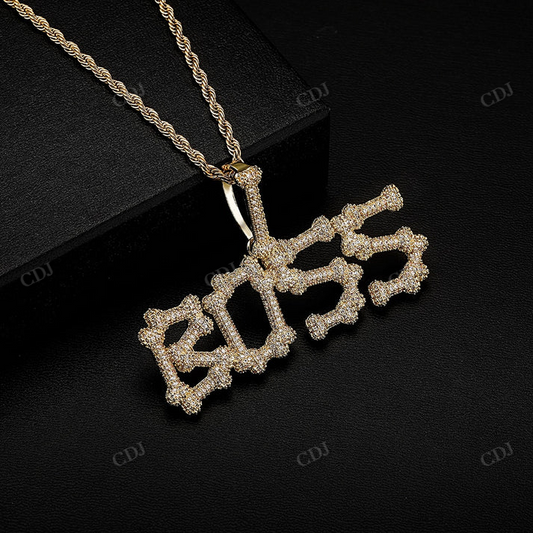 Customized Letter Hip Hop Moissanite Diamond Pendant customdiamjewel