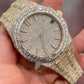 Iced Out Automatic Mechanical Natural Diamond AP Watch customdiamjewel
