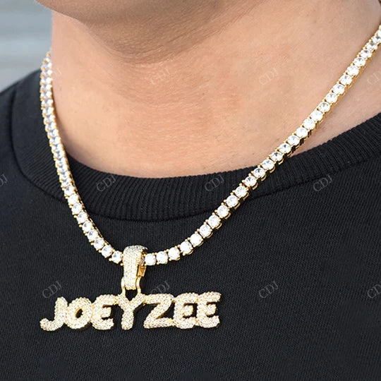 925 Sterling Silver Yellow Gold Plated Full Ice Out Hip Hop Pendant hip hop jewelry CustomDiamJewel