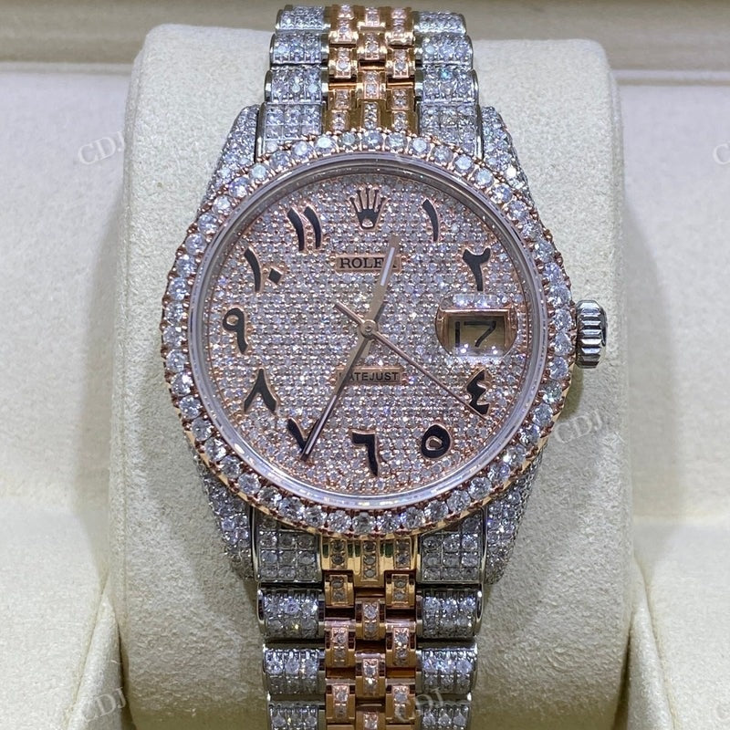 Hip Hop Style Men's Moissanite Rolex Watch customdiamjewel