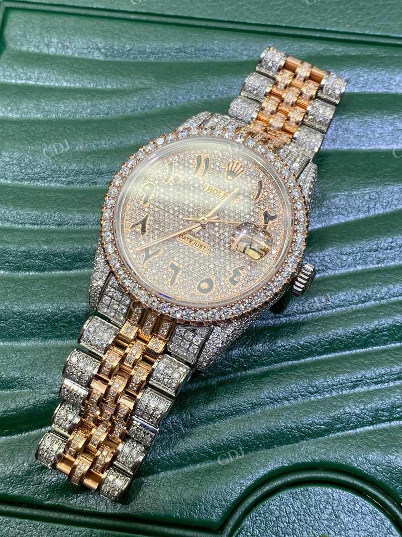 Hip Hop Style Men's Moissanite Rolex Watch customdiamjewel