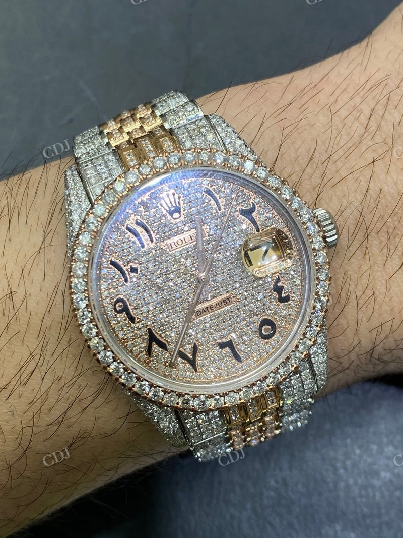 Hip Hop Style Men's Moissanite Rolex Watch customdiamjewel