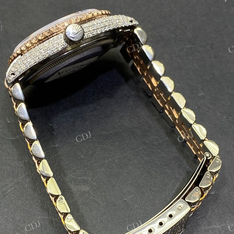 Hip Hop Style Men's Moissanite Rolex Watch customdiamjewel