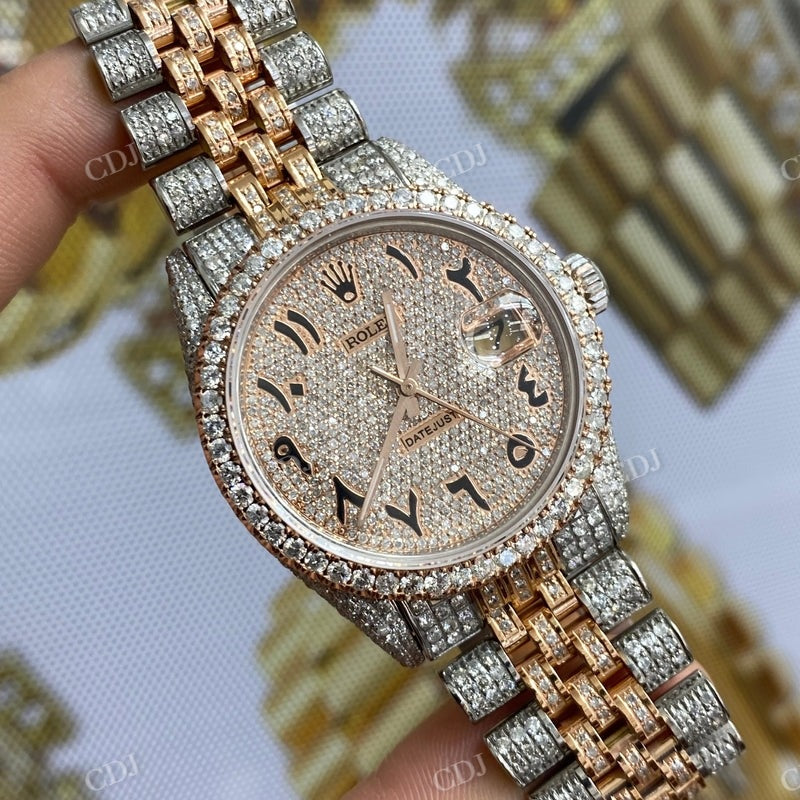 Hip Hop Style Men's Moissanite Rolex Watch customdiamjewel