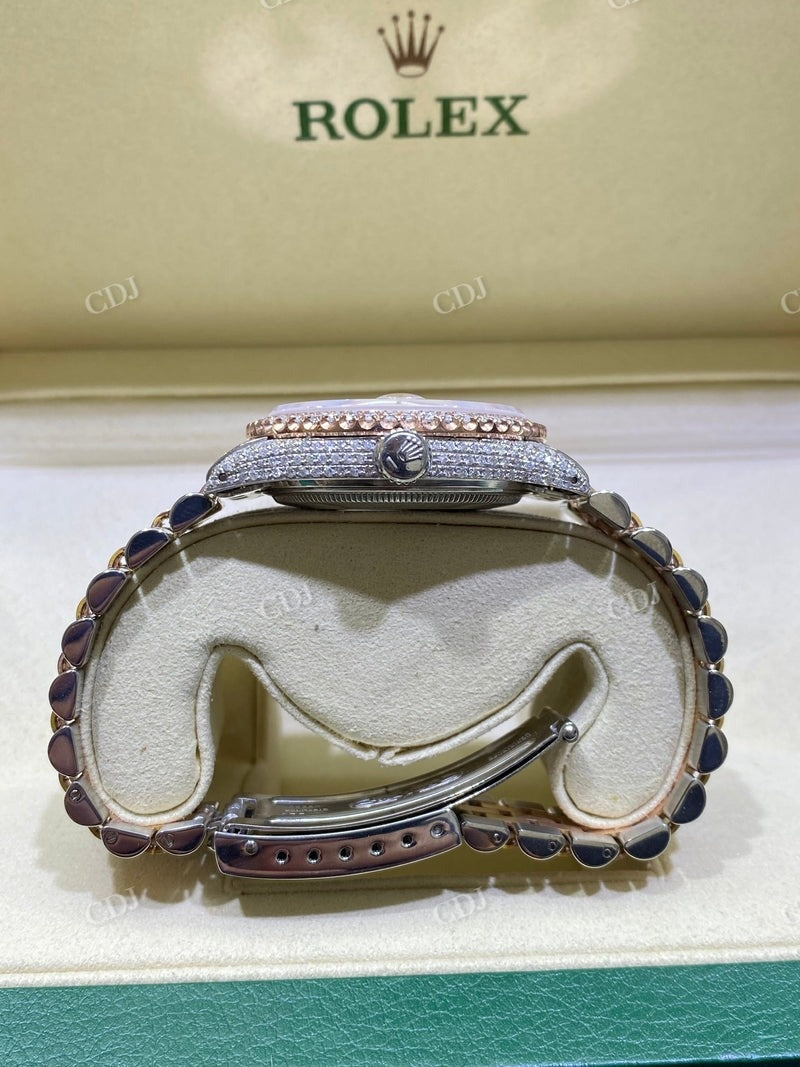 Hip Hop Style Men's Moissanite Rolex Watch customdiamjewel