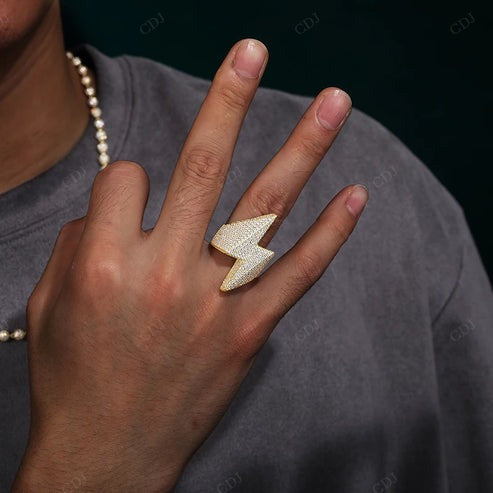 Hip Hop Handmade Lab Diamond Shocker Ring For Men hip hop jewelry CustomDiamJewel