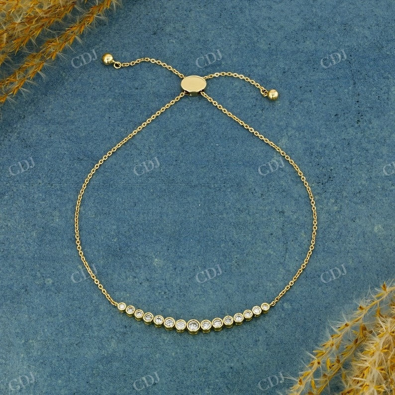 0.48CT Bezel Set Bolo Chain Natural Diamond Bracelet Bezel Set Bracelet customdiamjewel   
