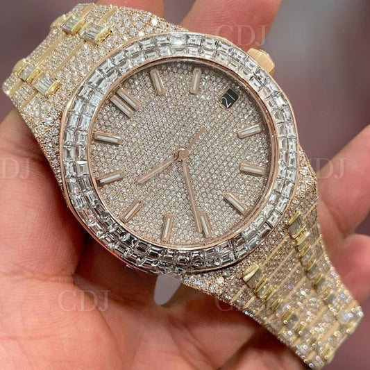 41mm Custom Luxury Men's Moissanite Diamond Watch customdiamjewel