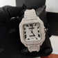 Iced Out Moissanite Diamond Cartier Santos Diamond On Ball Watch customdiamjewel