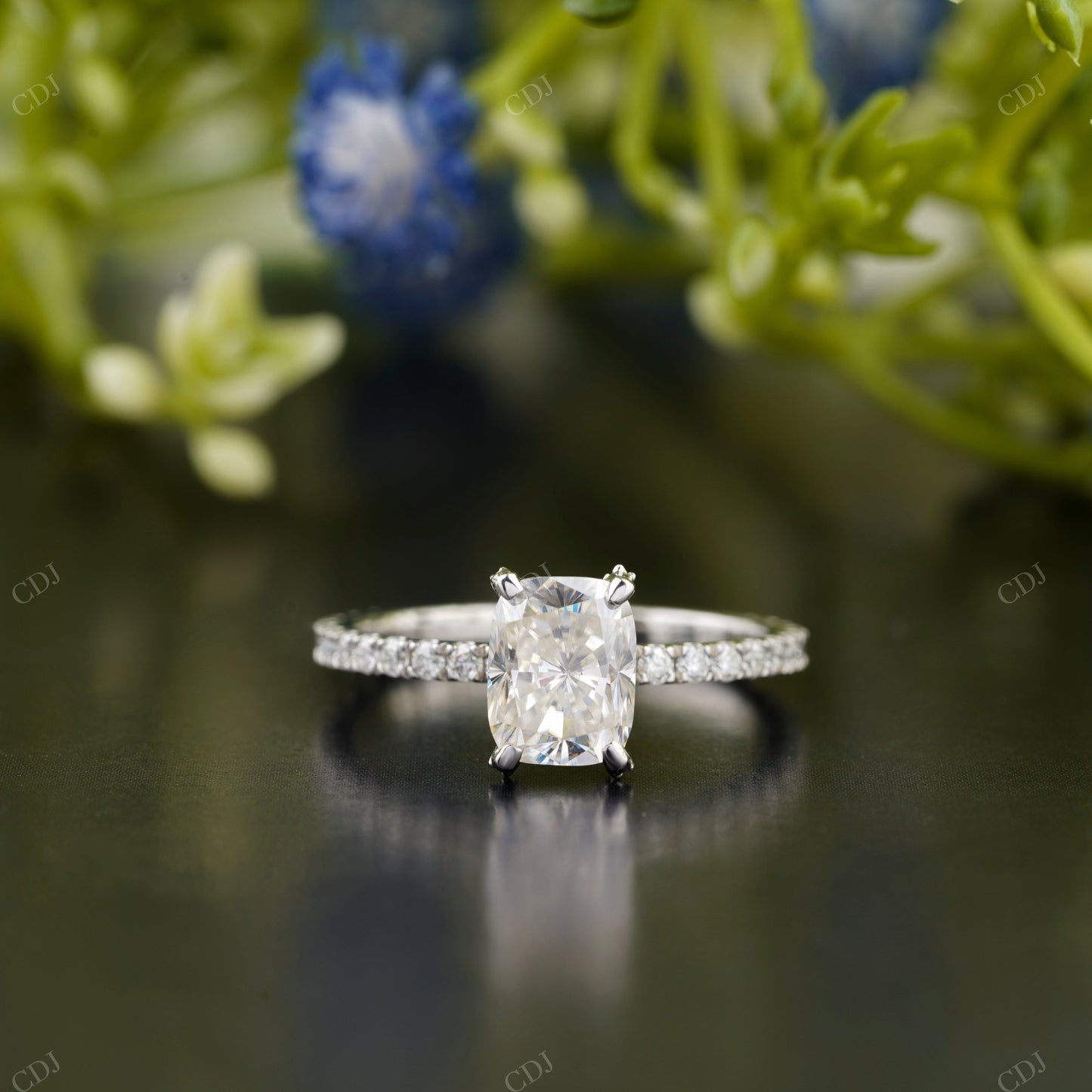 Radiant Lab-Grown Diamond Pavé Ring