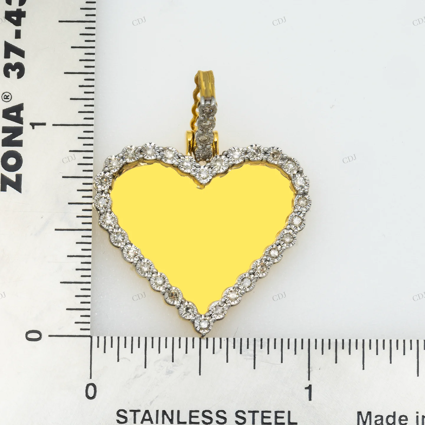 1.25 Inch Iced Out Heart Picture Memory Pendant hip hop jewelry CustomDiamJewel