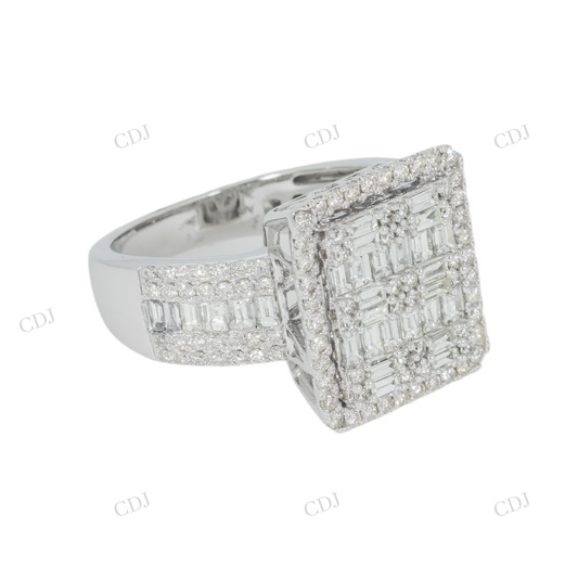Iced Out 925 Sterling sliver Moissanite Cluster Statement Ring Hip Hop Ring customdiamjewel