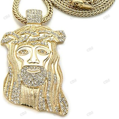 Custom Gold Plated Moissanite Jesus Pendant hip hop jewelry CustomDiamJewel