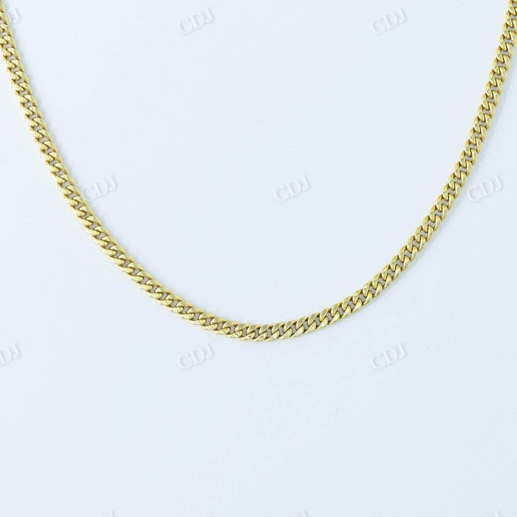 Simple Cuban Chain Solid Gold Plated for Girl  customdiamjewel   