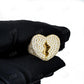 Broken Heart Signet Round Cut Hip Hop Ring hip hop jewelry customdiamjewel   