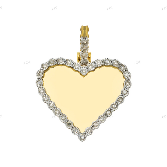 1.25 Inch Iced Out Heart Picture Memory Pendant hip hop jewelry CustomDiamJewel