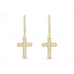 Luxury Cross Moissanite Diamond Huggie Earring CustomDiamJewel