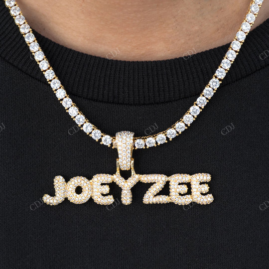 925 Sterling Silver Yellow Gold Plated Full Ice Out Hip Hop Pendant hip hop jewelry CustomDiamJewel