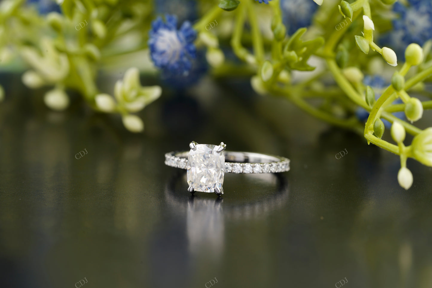 Radiant Lab-Grown Diamond Pavé Ring
