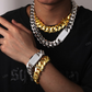 20MM Solid Gold Cuban link Chain For Rappers hip hop jewelry CustomDiamJewel