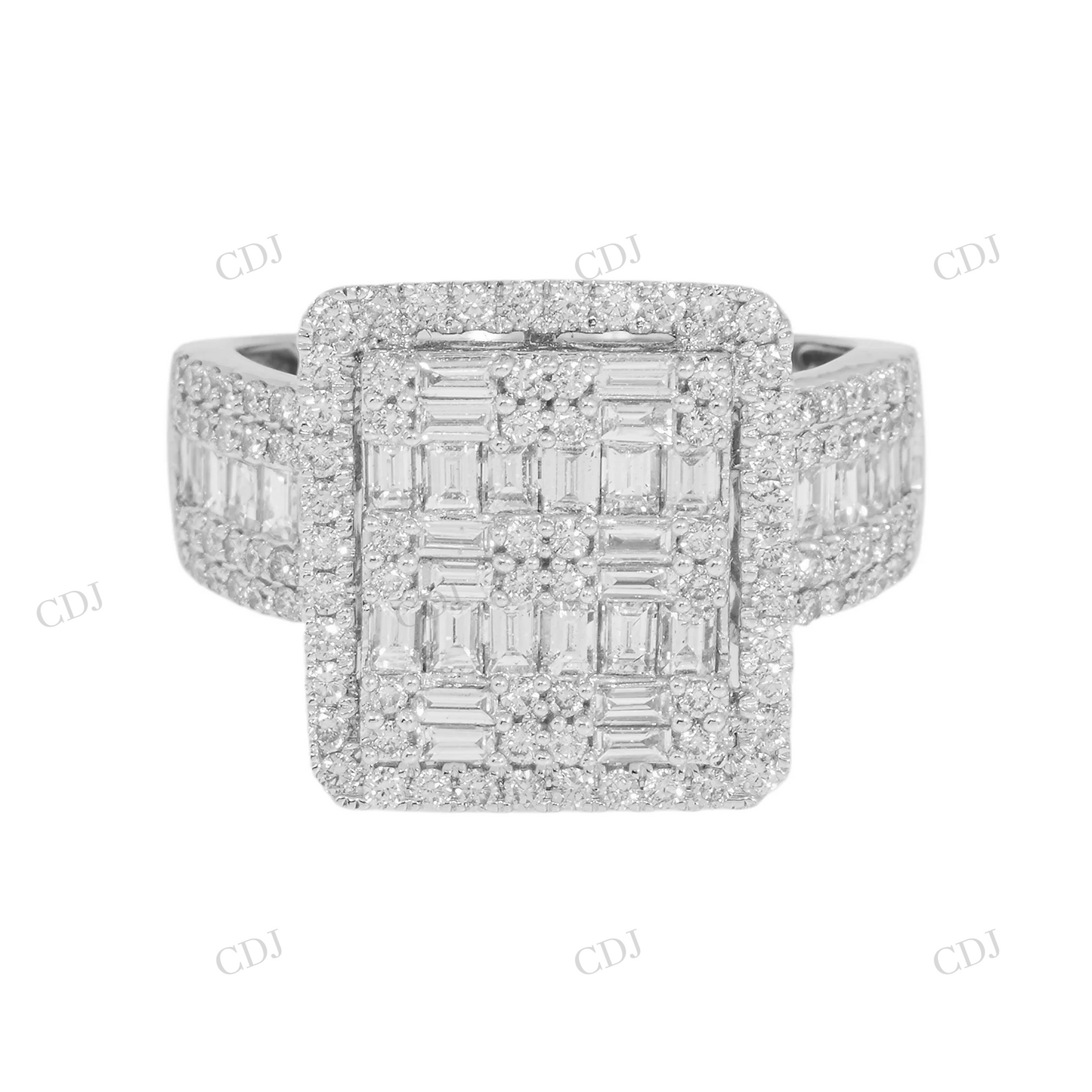 Iced Out 925 Sterling sliver Moissanite Cluster Statement Ring Hip Hop Ring customdiamjewel