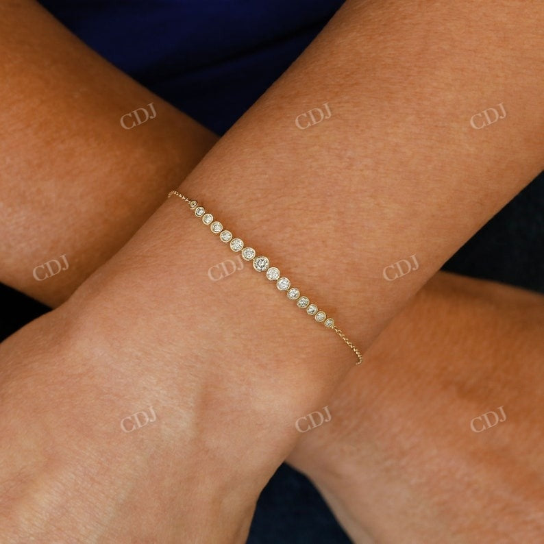 0.48CT Bezel Set Bolo Chain Natural Diamond Bracelet Bezel Set Bracelet customdiamjewel   