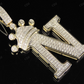 Initial Letter 'N' Diamond Crown Pendant 10K Gold CustomDiamJewel