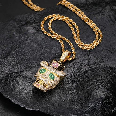 VVS Natural Diamond Iced Out Skull Pendant For Men hip hop jewelry CustomDiamJewel