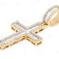 10K Yellow Gold Baguette Lab Grown Diamond Cross Pendant Hip Hop Pendent CustomDiamJewel