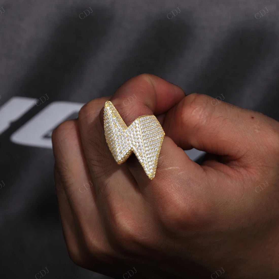 Hip Hop Handmade Lab Diamond Shocker Ring For Men hip hop jewelry CustomDiamJewel