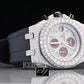 Iced Out Chrono Automatic Moissanite Silicon Belt Watch For Men customdiamjewel