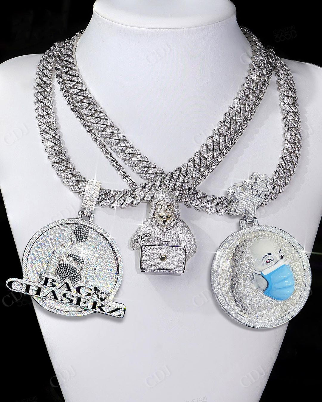 Hip Hop Two Tone Gold Plated Diamond Pendant hip hop jewelry CustomDiamJewel   