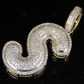 1.4" 0.80 CTW 10K Gold Natural Diamond Initial S Letter Pendant CustomDiamJewel