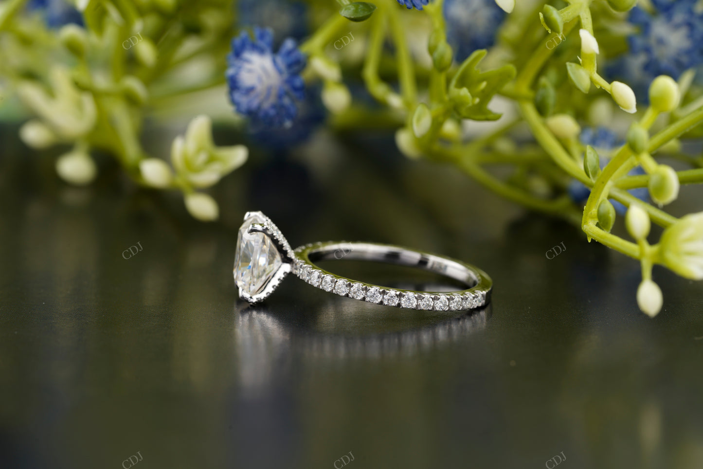 Radiant Lab-Grown Diamond Pavé Ring