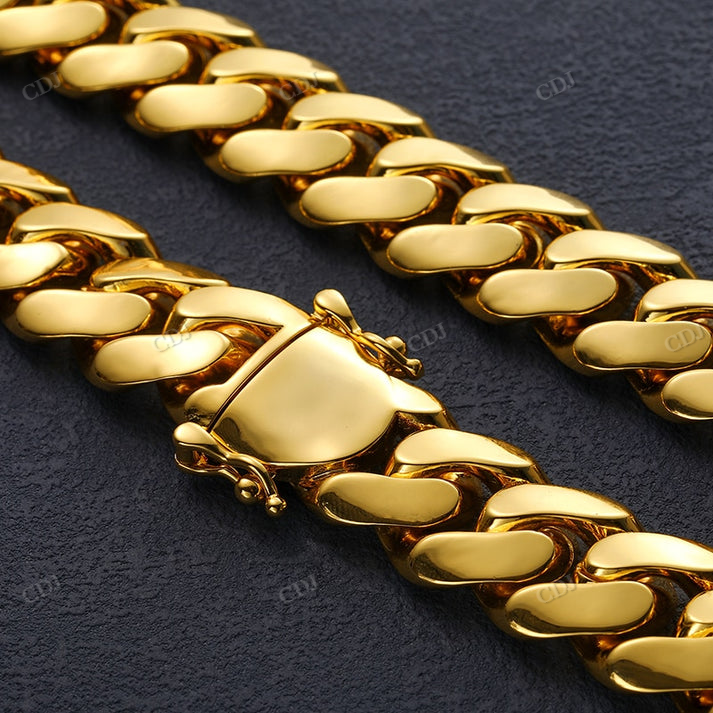 20MM Solid Gold Cuban link Chain For Rappers hip hop jewelry CustomDiamJewel