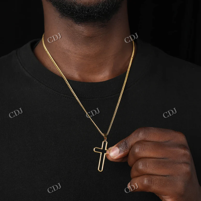 High Quality Gold Cross Design Hip Hop Pendant For Men hip hop jewelry CustomDiamJewel