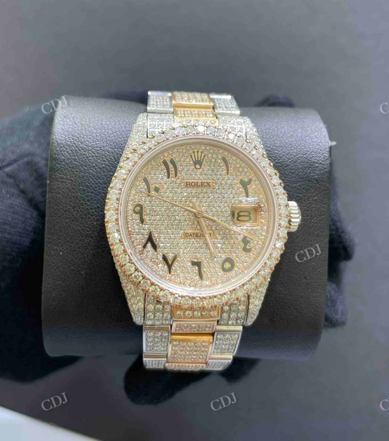 Hip Hop Style Men's Moissanite Rolex Watch customdiamjewel