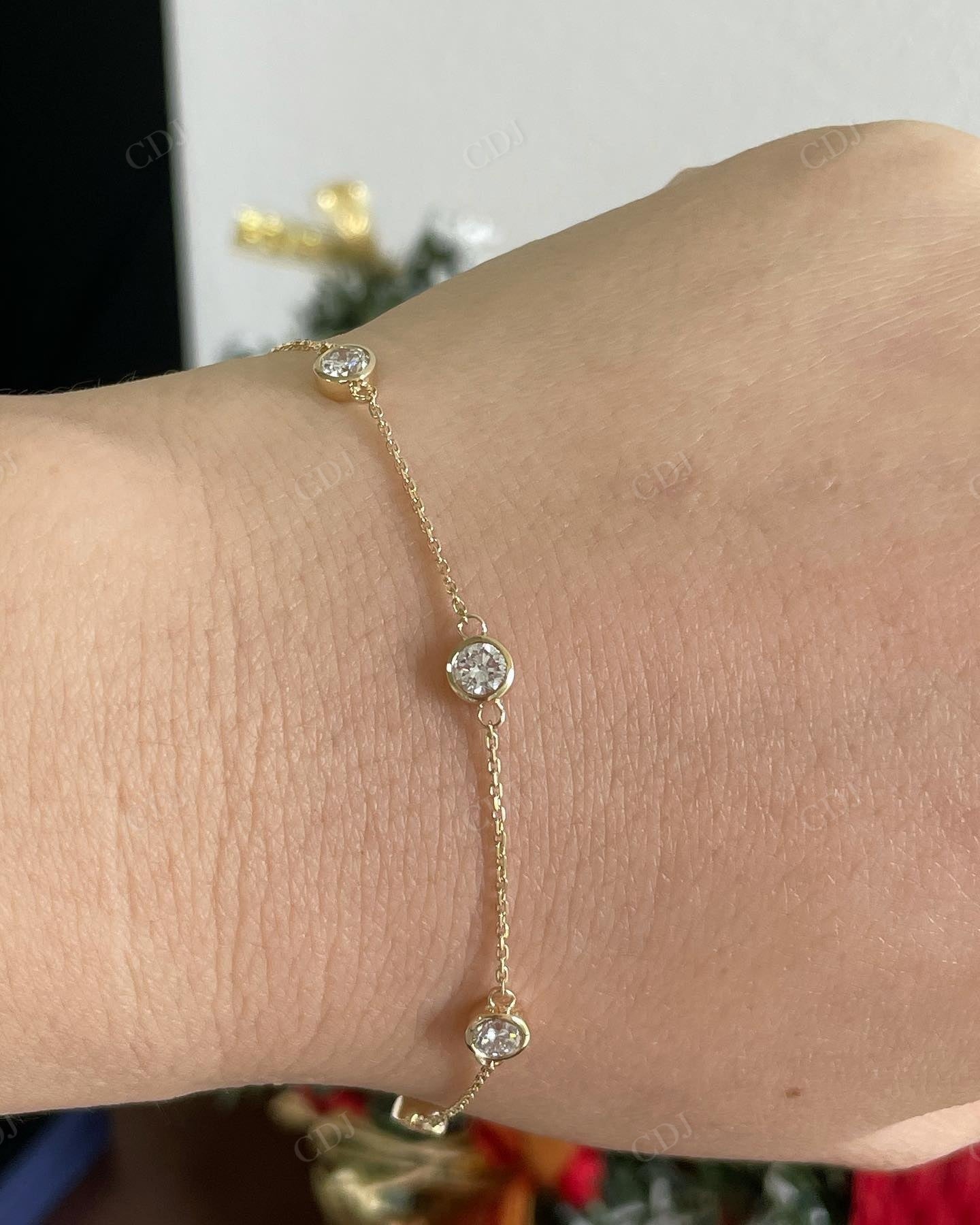 Round Cut Lab Grown Diamond Bracelet For Women