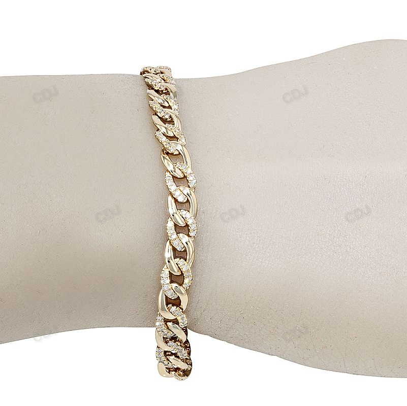 Custom Design Alternating linked Cuban Bracelet hip hop jewelry customdiamjewel