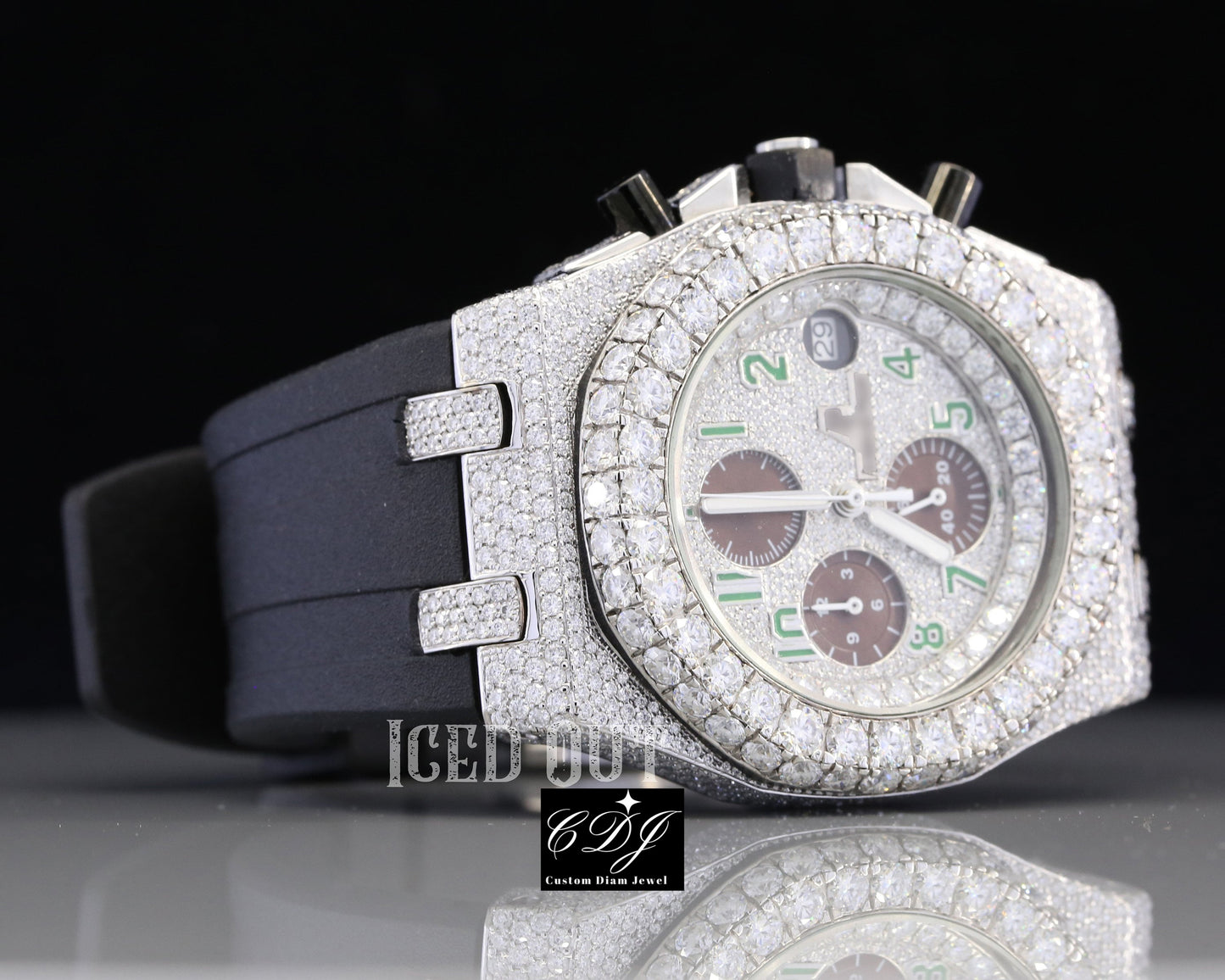 Luxury Buss Down Automatic Watch Stainless Steel Unisex Watch customdiamjewel