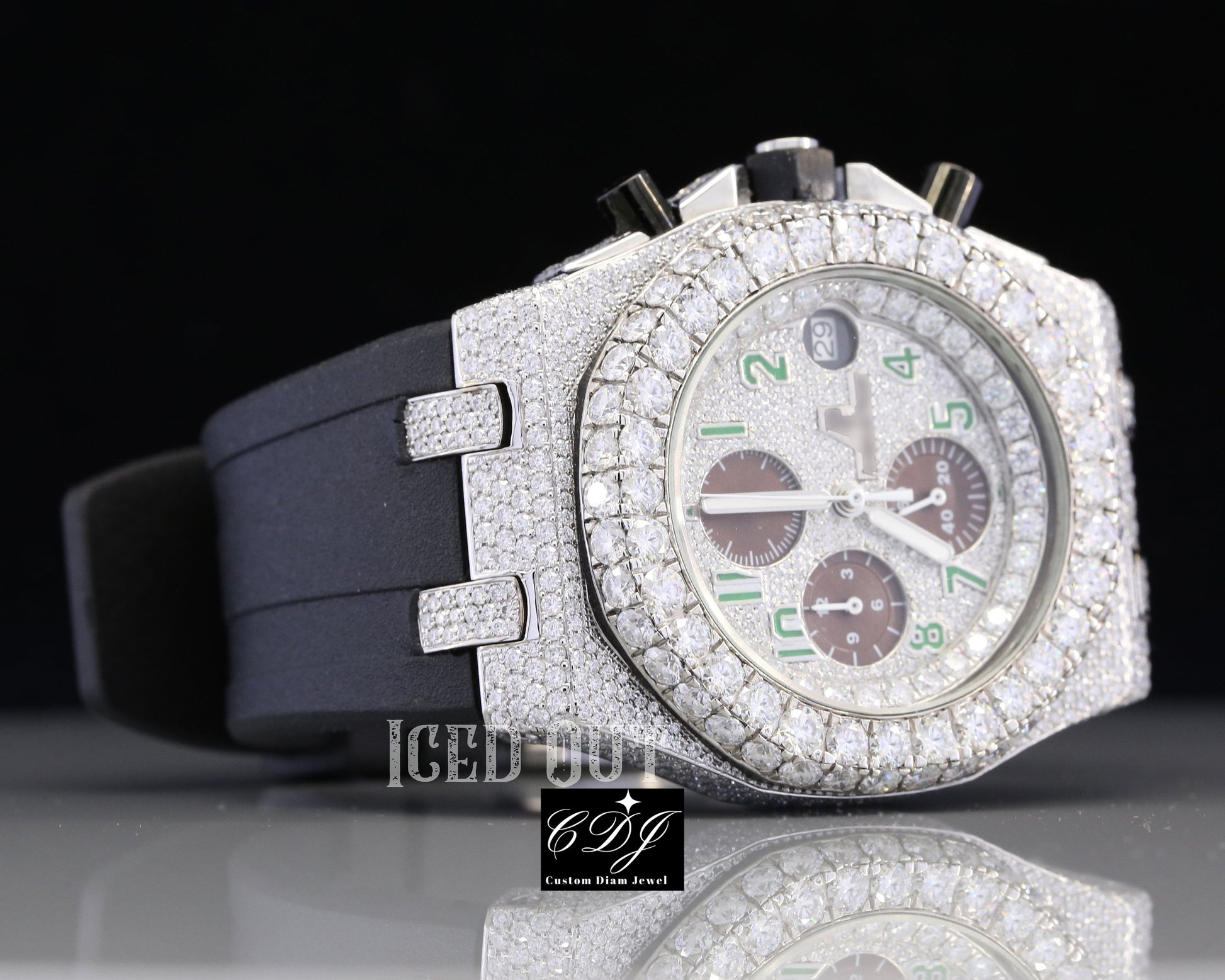 Luxury Buss Down Automatic Watch Stainless Steel Unisex Watch customdiamjewel