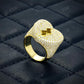 Broken Heart Signet Round Cut Hip Hop Ring hip hop jewelry customdiamjewel   