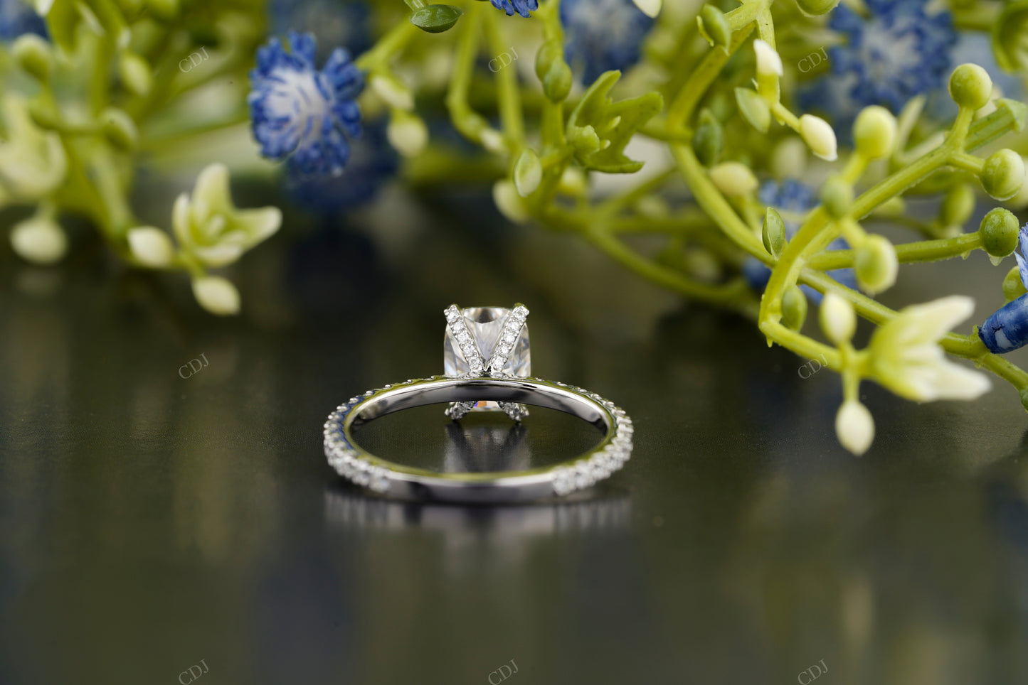 Radiant Lab-Grown Diamond Pavé Ring