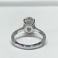 Oval Crushed Ice Moissanite Engagement Ring
