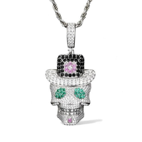 VVS Natural Diamond Iced Out Skull Pendant For Men hip hop jewelry CustomDiamJewel