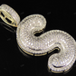1.4" 0.80 CTW 10K Gold Natural Diamond Initial S Letter Pendant CustomDiamJewel