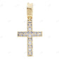 10K Yellow Gold Baguette Lab Grown Diamond Cross Pendant Hip Hop Pendent CustomDiamJewel