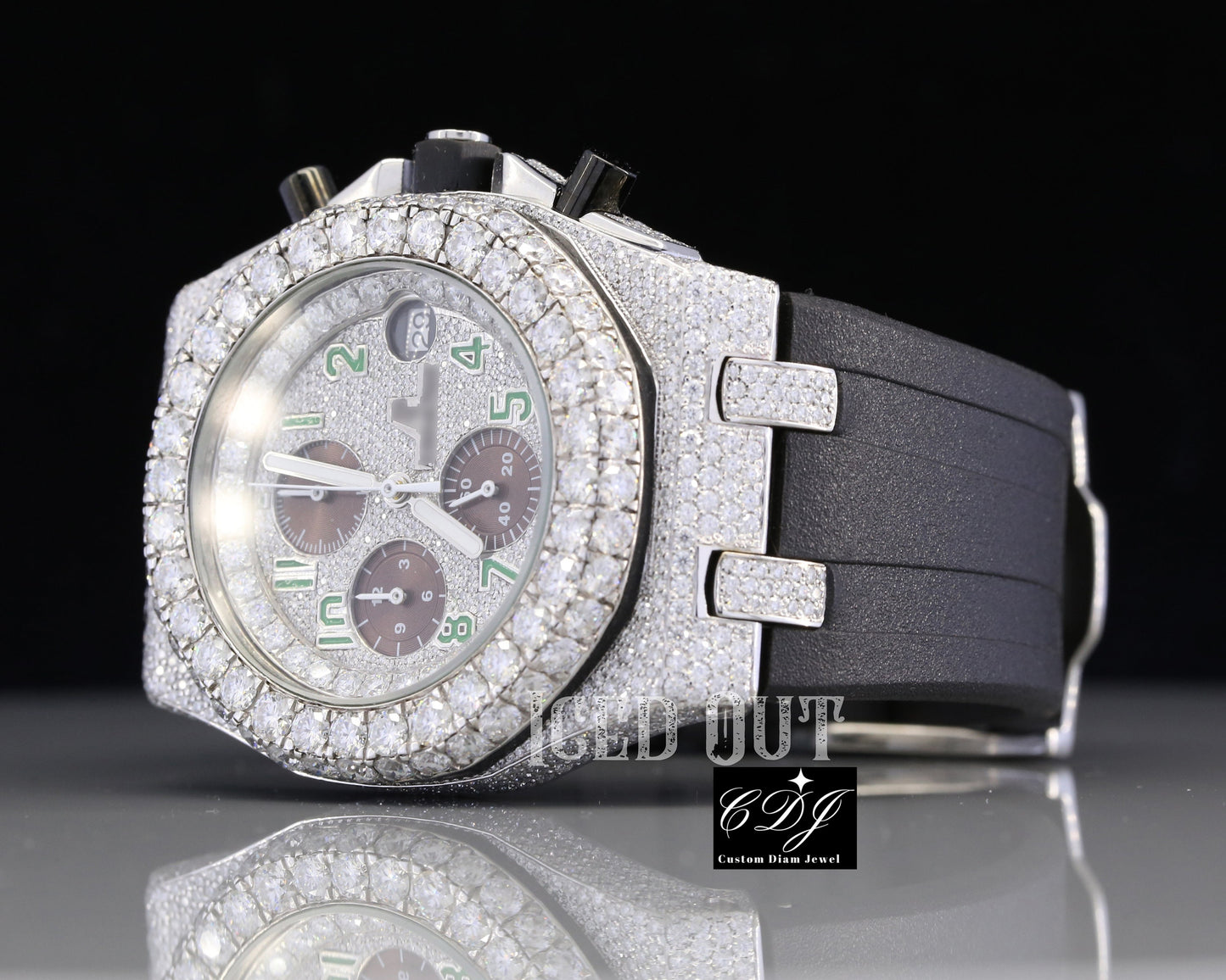 Luxury Buss Down Automatic Watch Stainless Steel Unisex Watch customdiamjewel