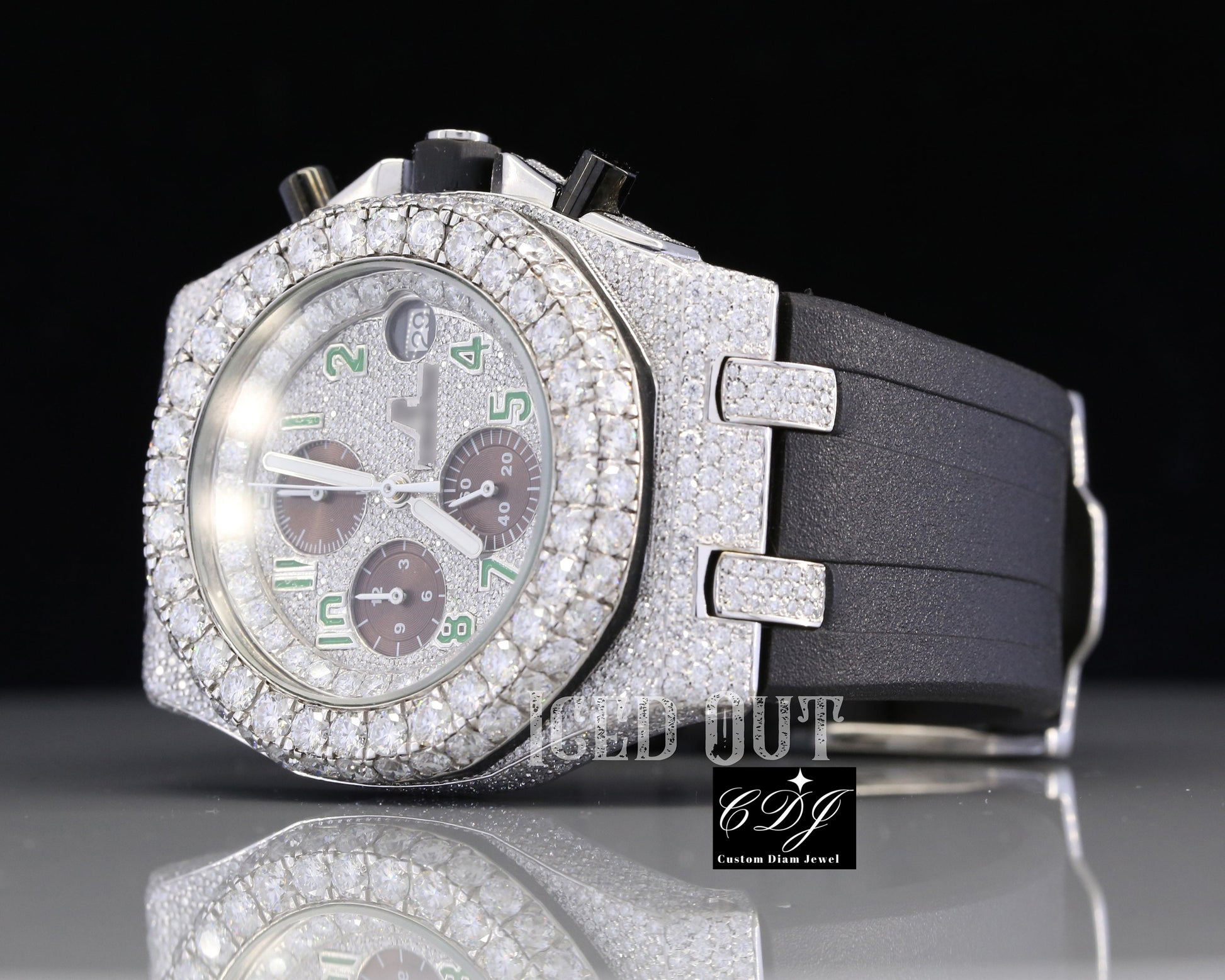 Luxury Buss Down Automatic Watch Stainless Steel Unisex Watch customdiamjewel